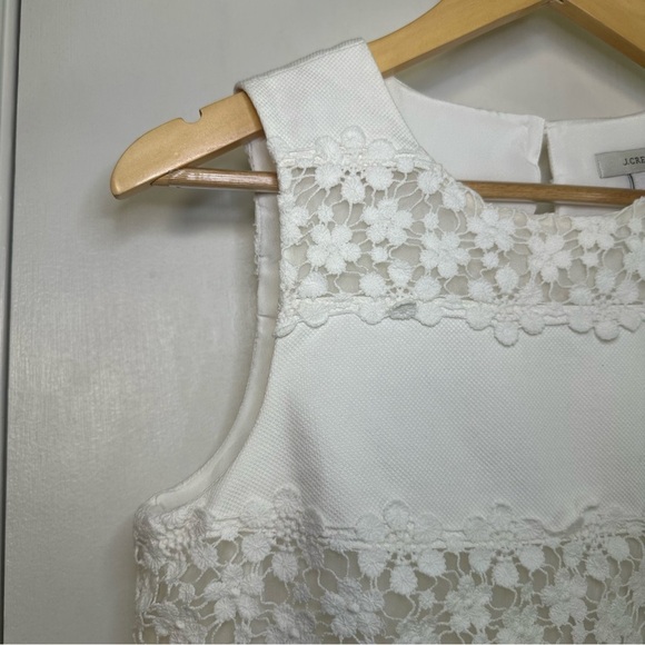 J. Crew Lace Striped Shift Dress. Color: Ivory. SIze: 4. - Picture 2 of 9